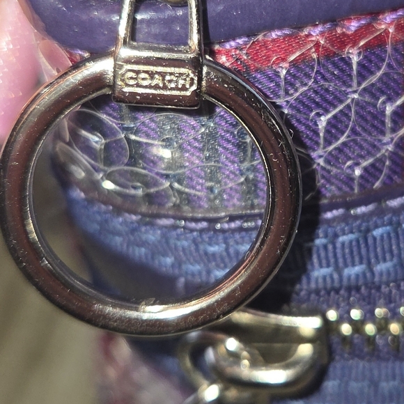 COACH POPPY, PURPLE PLAID SEQUIN- EUC - Picture 9 of 10